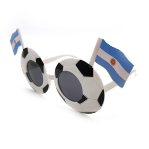 Soccer ball shaped sunglasses with Argentina flags for football fans and party supporters