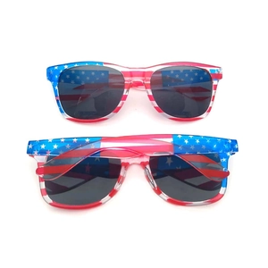 Set of two American flag pattern sunglasses with dark UV400 lenses for party and events