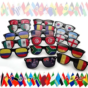 National Flag Pinhole Sunglasses Party Fans Cheering Novelty Glasses PC Frame AC Lens UV400 Soccer Pattern Eye Wear For Event