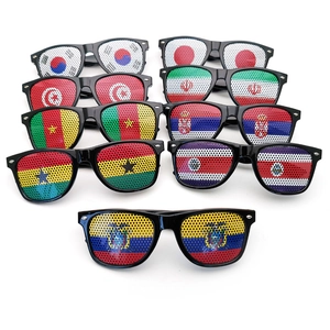 Black party sunglasses with mesh flag patterns for international sports fans support