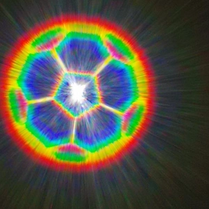 Visual diffraction glasses with colorful firework heart and football light effects