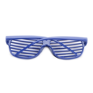 Classic blue shutter shades party glasses with Australian flag inspired horizontal slat design