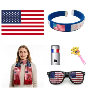 Soccer Fan Supporters Gear Kit Including National Flag Scarf Wristband Sunglasses Hand Clapper And Face Paint For Sports Events
