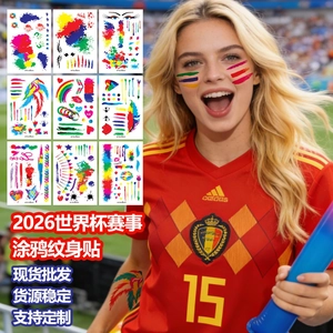 Ensemble d'Autocollants de Tatouage Temporaires Imperméables Graffiti pour Visage et Corps pour Événements Sportifs Carnaval Fête