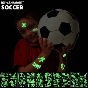 Leuchtende Fußball Temporäre Tattoos Im Dunkeln Leuchtend Wasserdicht Körper Aufkleber Für Kinder Geburtstag Party Mitgebsel