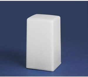 Couvercle de diffuseur LED blanc givré rectangulaire avec bords arrondis sur bleu