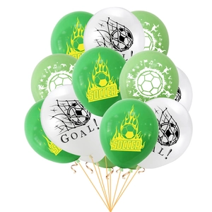Soccer Theme Party Balloons Collection Latex Green White Gold Sequins Balloons For Boys Birthday Sports Celebration Decorations