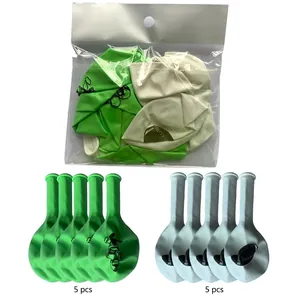 Rugby themed latex balloons set in green and grey for American football party decor
