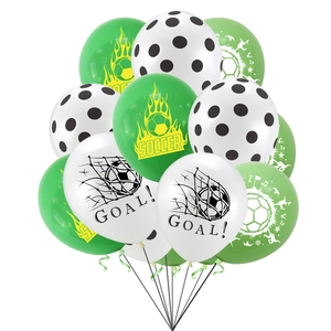 Set de ballons de fête de football avec ballons en latex vert et blanc pour anniversaire