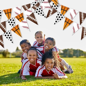 Striscione sportivo con motivi basket calcio e baseball per decorazione festa di compleanno