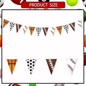 Striscioni di compleanno sportivi con motivi basket e calcio, dettagli taglia 12x17 cm
