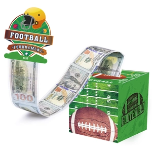 Boîte Cadeau Surprise à Tirer Thème Football Américain et Soccer Boîte à Argent Interactive en Carton pour Fête d'Anniversaire