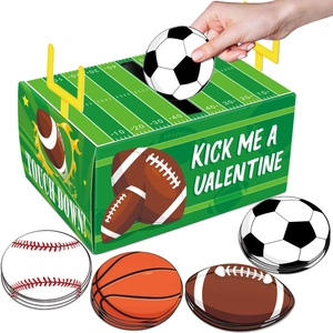 Boîte d'Échange de Cartes de la Saint-Valentin Football Et Cartes de Sport pour Enfants Fête Scolaire Cadeaux Garçons Filles