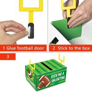 Étapes d'assemblage d'une boîte de collecte de cartes de la Saint-Valentin football