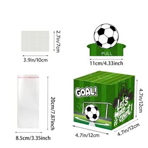Football themed money pull box set with 50 bags for birthday party gift surprise box