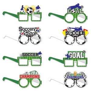 Football Soccer Party Glasses Paper Sports Theme Decorative Eyewear For World Cup Birthday Celebration Photo Props Fans