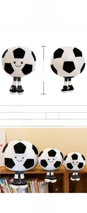 Tabella taglie per peluche calcio con misure di altezza 25 cm, 35 cm e 45 cm