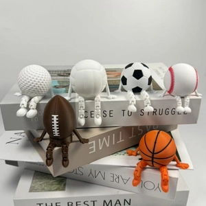 3D Printed Poseable Sports Ball Action Figure Desk Ornaments Basketball Soccer Baseball Football Volleyball Golf Bowling Pin Decoration Gift