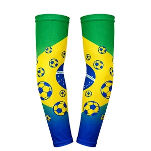 National Flag Soccer Fan Arm Sleeves Satin Breathable UV Protection Cooling Sleeves For World Cup Outdoor Sports Cheering