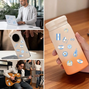 Adesivi calcio Argentina applicati su laptop, telefono e chitarra per decorazione