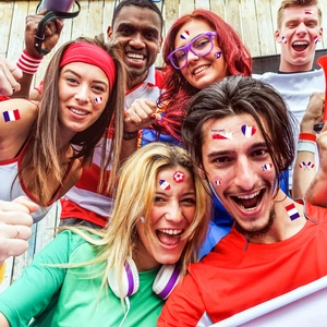 Tatuaggi temporanei viso bandiera Francia impermeabili per tifosi e tornei sportivi