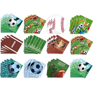 Sport Thema Einweg Papierservietten Fußball Basketball Baseball Rugby Muster Tafelgeschirr Für Geburtstag Party Event Dekoration