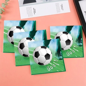 Fußball-Papierservietten mit Goal-Schriftzug und Sportmotiven für Themenpartys