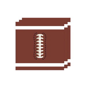 Einwegservietten im American Football Design mit braunem Lederprint und Schnürung