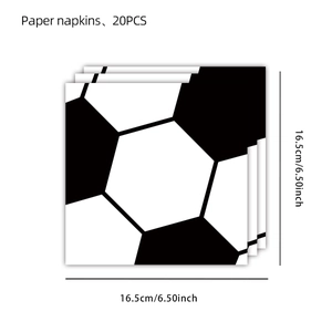 20-piece soccer pattern paper napkins for football theme party table settings