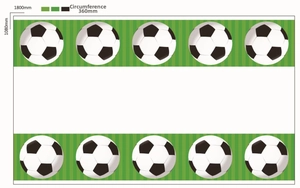Green and white soccer theme party banner tablecloth dimensions 1800mm by 1080mm