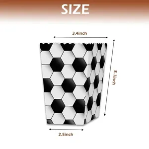 Dimensions boîte à pop-corn football hauteur 5,1 pouces et largeur haut 3,4 pouces