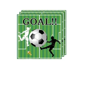 Soccer theme party supply set with football plates and world cup trophy decorations