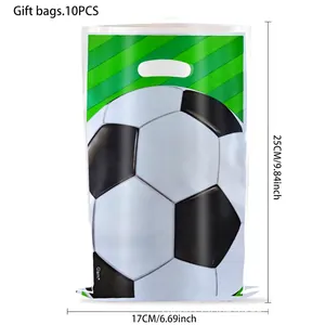 Lot de 10 sacs cadeaux foot en plastique avec poignées pour fêtes et événements sport