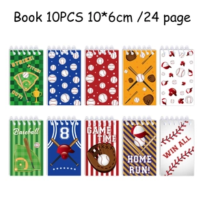 Lot de 10 mini carnets à spirale sur le thème du baseball, dimensions de 10x6cm