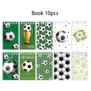 Lot de 10 carnets à spirales avec graphismes de terrain de foot, trophées et filets