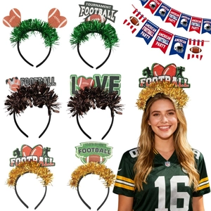 Cerchietto per Capelli a Tema Football Americano per Feste Super Bowl Fan Cheer Sport Competizione Accessori Costume Unisex