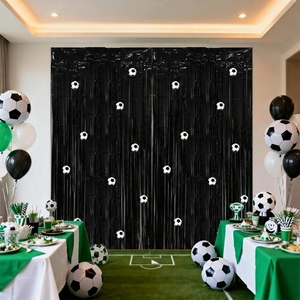 Rideau de fête en aluminium avec motifs de football pour décorations de la Coupe du Monde