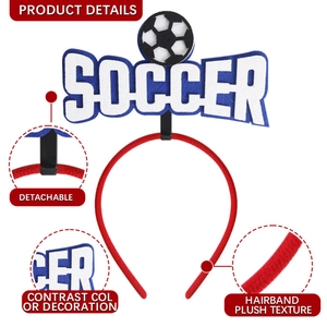 2026 Soccer World Cup plush headband with detachable soccer balls and decorative soccer text