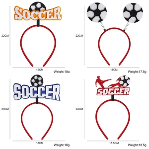 Set of four unique soccer themed party headbands for football fan celebrations