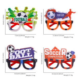 Detailed dimensions and weight of four soccer party glasses for World Cup celebrations