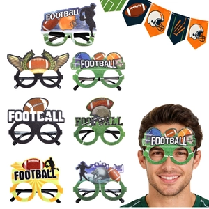 Occhiali da Festa Football Americano in Plastica Feltro Rugby Super Bowl Fan Accessori Foto Tifosi per Adulti e Adolescenti