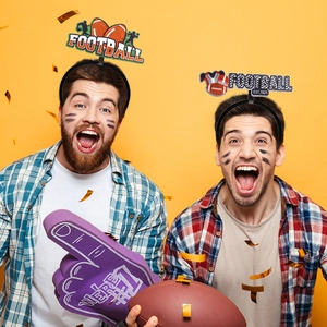 American football themed party headbands with festive team spirit and game day motifs