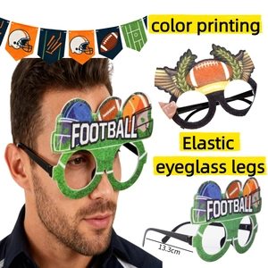 Occhiali da festa football americano con aste elastiche e decorazioni a tema