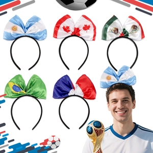 Lot de serre-têtes à gros nœud avec drapeaux de l'Argentine, du Brésil et de la France