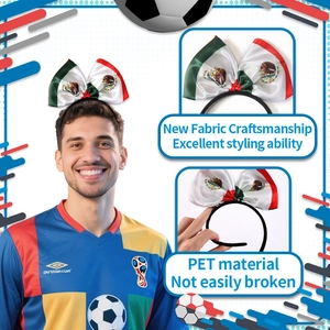 Détail macro du serre-tête nœud motif drapeau mexicain avec support PET durable
