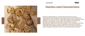 Detailed view of gold stainless steel earrings with heart and spiral textured designs