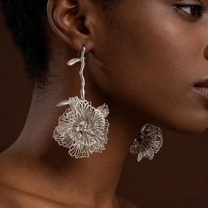 Elegant Alloy Multi Layer Flower Drop Earrings Fashion Luxury Statement Botanical Floral Dangle Earrings For Women Jewelry