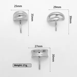 Detailed size specifications for silver metal hair hook set including 21g weight info