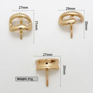 Detailed views of gold metal hair hook accessories with size and weight dimensions