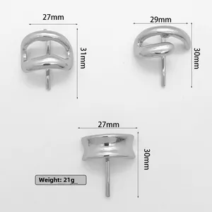 Detailed view of silver minimalist metal hair hook dimensions and polished texture